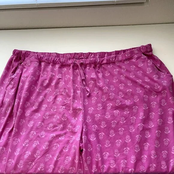 Addison Meadow Pajama Set 3X Whisper Knit Henley Pants Floral Pink Pockets NWOT - Picture 9 of 14
